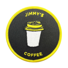 High Quality Competitive Price Fabric Custom Embroidered Logo Round Black Embroidery patch for clothing